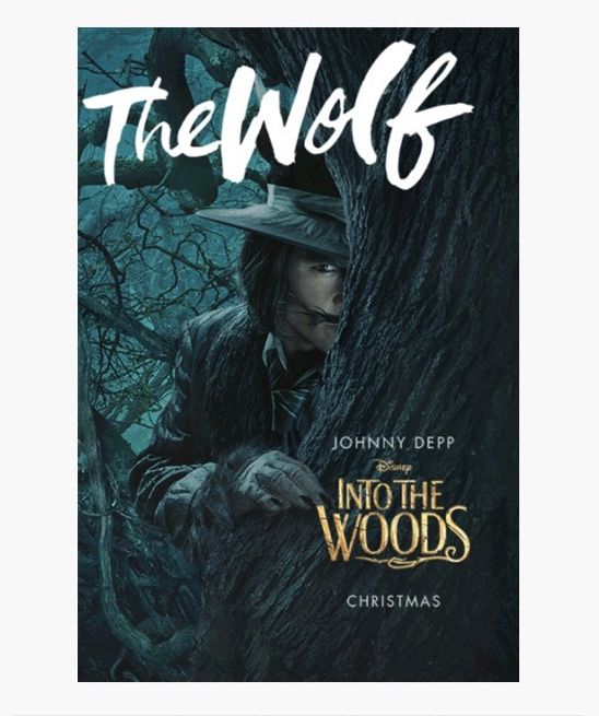 the movie poster for into the woods starring johnny depp, who is dressed in a hat