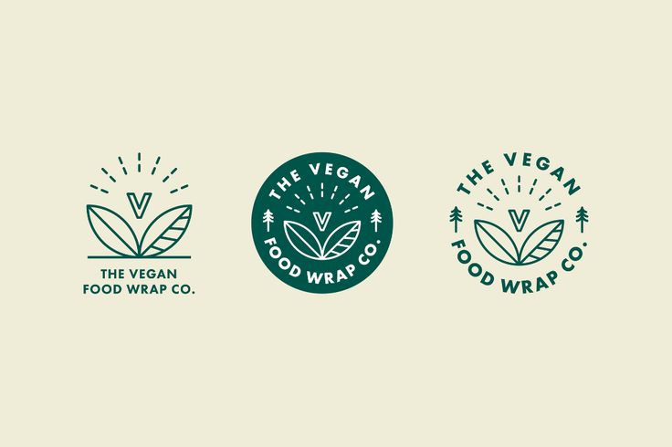 three logos for the vegan food wrap co