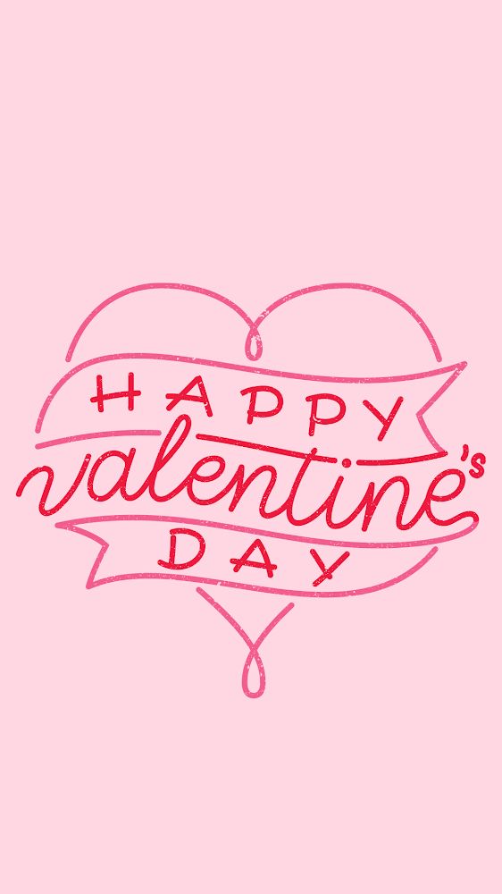 the words happy valentine's day are drawn on a pink background