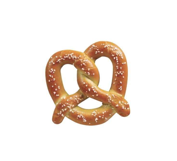 two pretzels with white sprinkles are shown in the shape of an o - ring