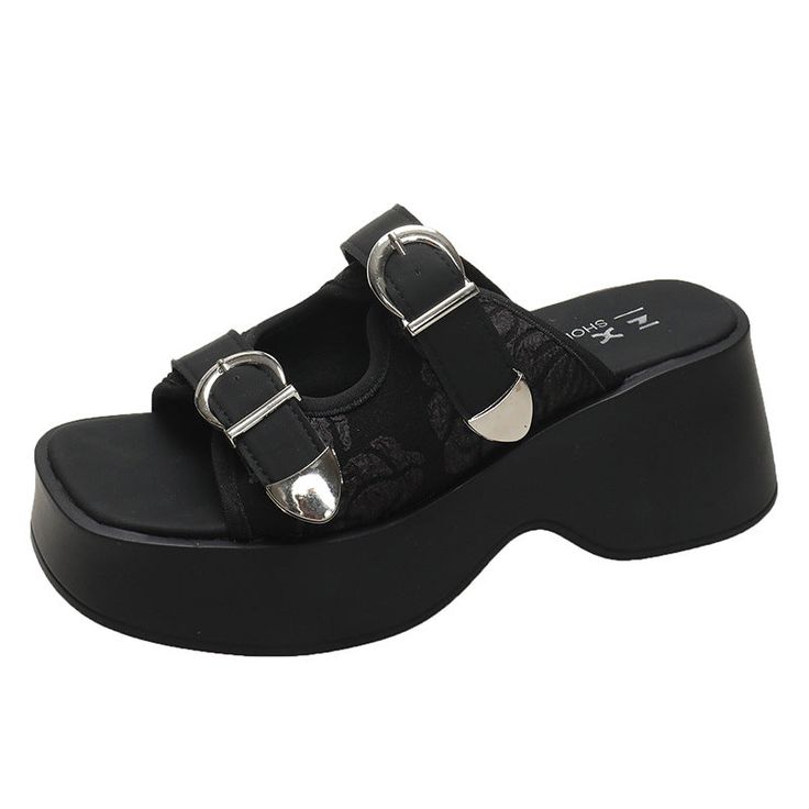 Product Info: Style: Fashion. Stylish Item: Sandals Upper Material: PVC Toe: Open Toe Closure Type: Slip-On Heels: Wedge Heel Heel Height: 2.5-3.5 inches Summer Sandals With Metal Pin Buckle And Flat Heel, Flat Sandals With Metal Pin Buckle For Summer, Summer Sandals With Chunky Platform And Flat Heel, Closed Toe Sandals With Metal Pin Buckle For Summer, Summer Closed Toe Sandals With Metal Pin Buckle, Summer High Heel Wedge Sandals With Buckle, Spring Toe Post Wedge Sandals With Buckle Closure, Spring Toe Post Wedge Sandals With Buckle, Flat Eva Platform Sandals