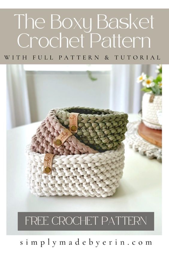 the boxy basket crochet pattern with full pattern and instructions to make it