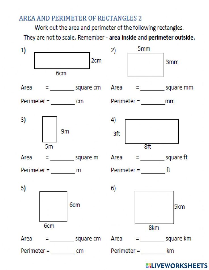 worksheet for perimeter and perimeter