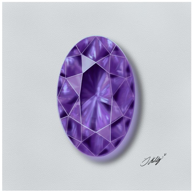 Digital oval cut amethyst drawing using the iPad. Amethyst Drawing, Gemstone Drawing, Gem Illustration, Painting Jewellery, Gemstone Painting, Digital Art Tutorial Beginner, Jewel Drawing, Gem Drawing, Jewel Tattoo