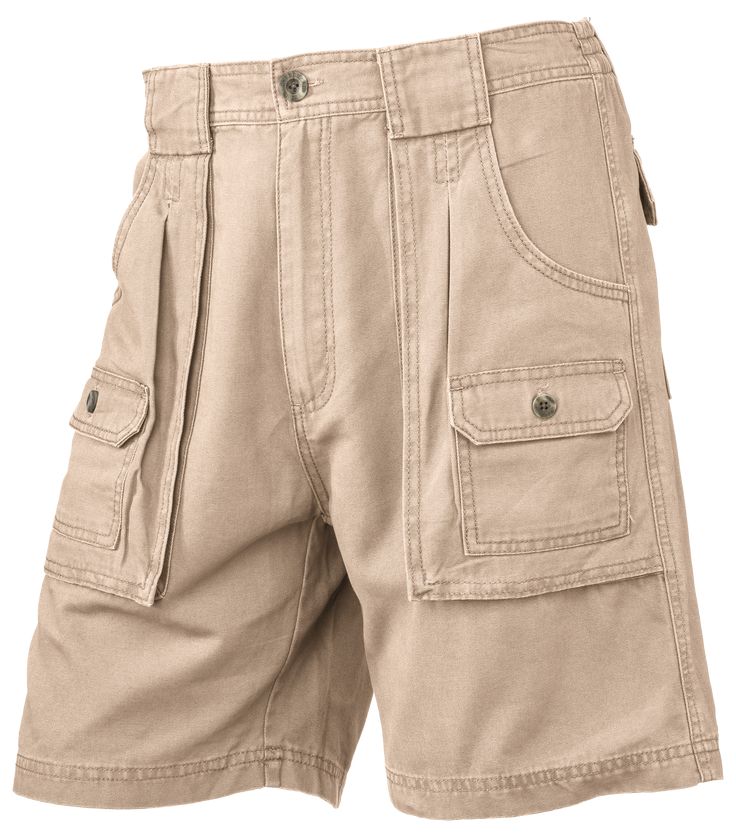 Whether you're hiking, fishing, camping, or just relaxing in the backyard, our RedHead 8-Pocket Hiker Shorts fit the bill. These comfortable shorts are made of prewashed 100% cotton canvas and denim, with double-needle stitching for improved durability. 2 large bellows pockets with piggyback button-flap pockets, 2 button-flap back pockets, and a tandem tool pocket on the back offer a multiplicity of storage options for small gear. The side elastic on the waistband provides extra "give" for enhan Summer Hiking Cargo Shorts With Multiple Pockets, Summer Cargo Pants With Hip Pockets For Outdoor Activities, Summer Bottoms With Pockets For Outdoor Work, Outdoor Short Length Cargo Pants With Multiple Pockets, Khaki Outdoor Shorts With Multiple Pockets, Outdoor Work Shorts With Side Pockets, Cargo Shorts With Belt Loops For Outdoor Activities, Summer Cargo Pants With Functional Pockets For Outdoor Activities, Casual Bottoms For Outdoor Work With Multiple Pockets