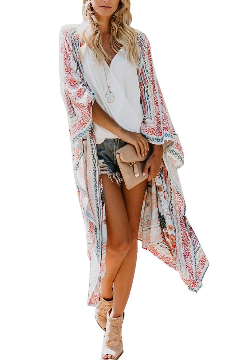 PRICES MAY VARY. Material: Polyester, Chiffon, Lace. 100% Brand New With Tags. Occasions: Beach, Daily, Work, Party, Maternity Wear, Sunscreen Wear, Sports Wear etc Casual, thin capes for spring, summer and autumn. Style: Cute Bohemia floral print, Open Front, bat sleeve, loose fit, boho style, Shawl sheer chiffon kimono, match for bikini, swimwear, beachwear or any summer dress Cardigans Feature :Floral Print, Short Sleeve, Open Front, Loose Kimono Cardigan Cover Up.Cardigan Coats Which is Perf Long Floral Kimono, Chiffon Kimono Cardigan, Floral Kimono Cardigan, Sheer Chiffon Blouse, Sheer Swimsuit, Sheer Tops, Chiffon Cardigan, Chiffon Tops Blouses, Chiffon Kimono