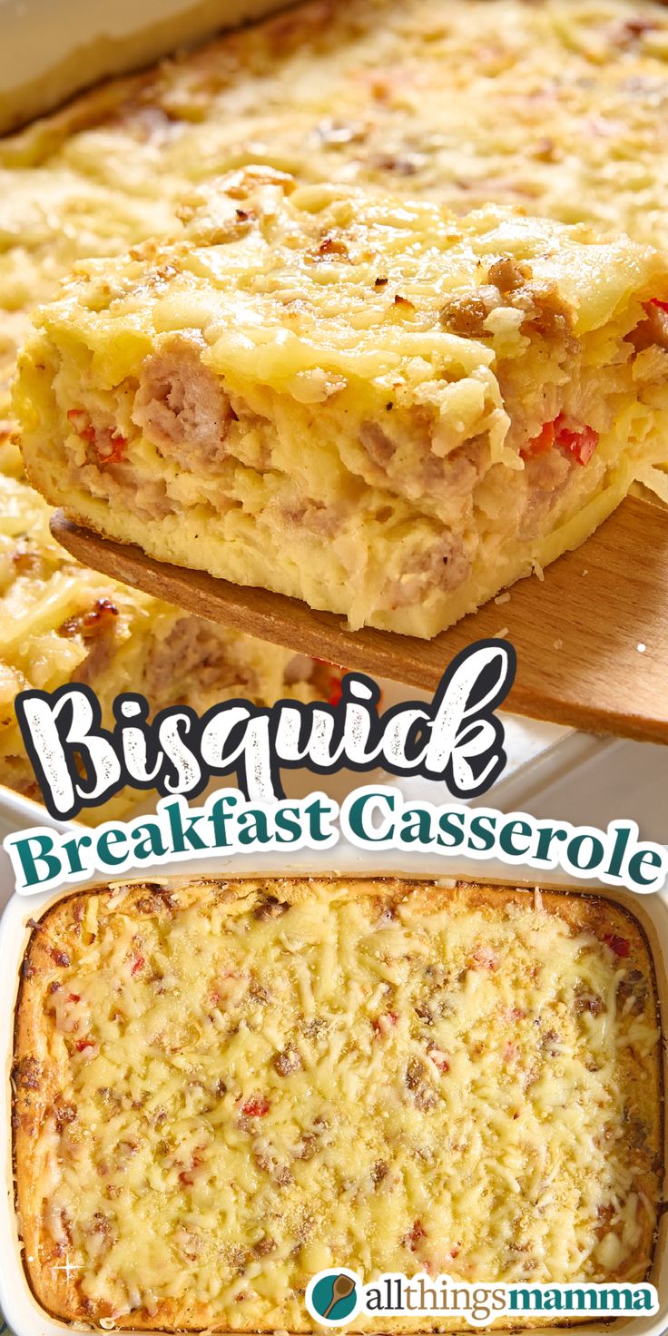 collage image of Bisquick Breakfast Casserole. Breakfast Casserole With Bisquick Easy, Bisquick Breakfast Casserole Sausage, Bisquick Recipes Breakfast Casserole, Bisquick Egg Bake Breakfast Casserole, Bisquick Egg Casserole, Hashbrown Egg Casserole Easy, Breakfast Casserole With Rotel, Bisquick Breakfast Recipes, Breakfast Casserole Bisquick