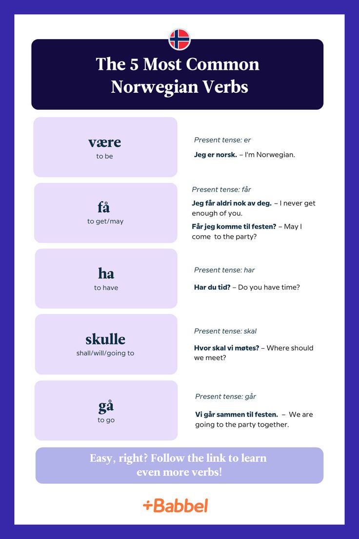 the 5 most common norwegian verbs