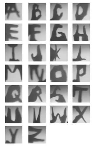 the letters are made up of black and white images, with shadows on each letter