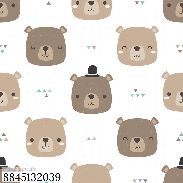 a pattern with bears and triangles on a white background