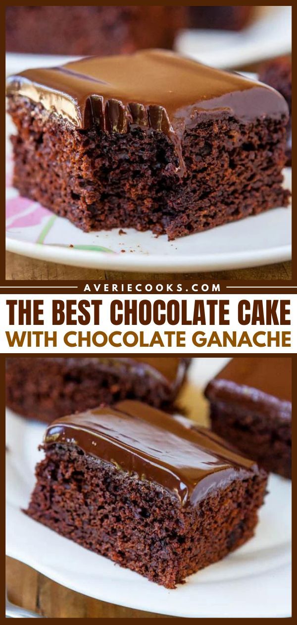 The BEST chocolate cake recipe from scratch! It's an easy, one-bowl baking idea with just 10 minutes of prep. Rich, moist, and topped with chocolate ganache frosting, this homemade chocolate dessert is a winner! Chocolate Cake With Chocolate Ganache, The Best Chocolate Cake, Cake With Chocolate Ganache, Resep Brownies, Chocolate Ganache Frosting, Ganache Frosting, Homemade Chocolate Cake, Best Chocolate Cake, Yummy Sweets