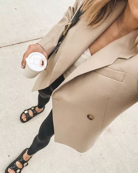 ANINE BING Kaia Blazer in Sand … curated on LTK Sand Blazer Outfit, Blazer Outfits Women, Blazer Outfit, Anine Bing, Summer Style Casual, Blazer Outfits, Outfit Details, High Waisted Leggings, Summer Casual