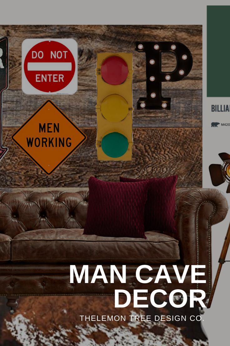 a man cave decor is featured in this image