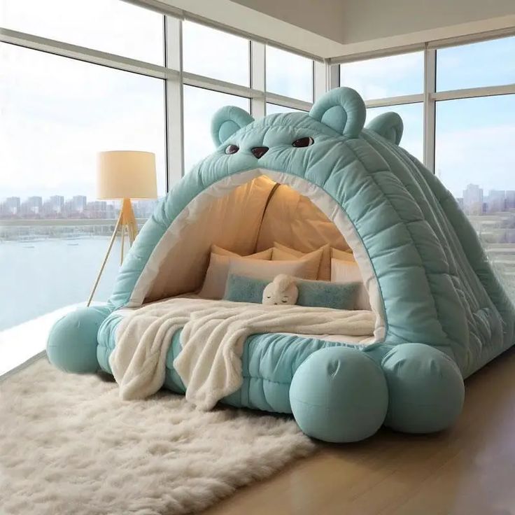 a bed that is shaped like a bear