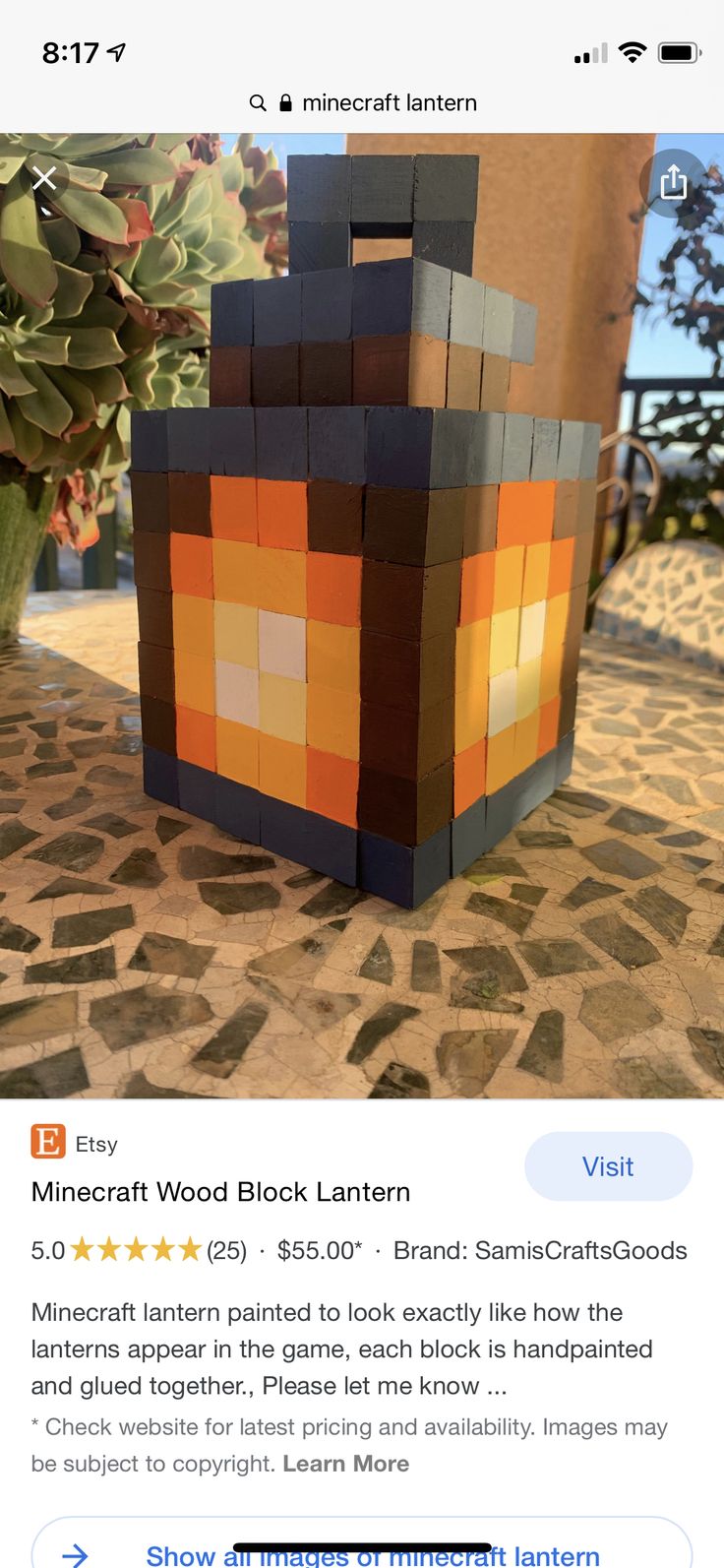 an image of a box made out of lego blocks on the ground with text that reads, minecraft wood block lantern