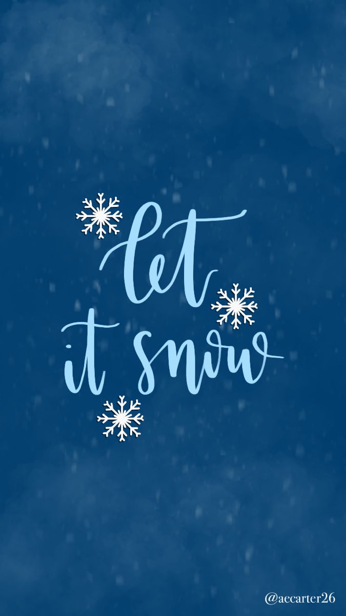 the words let it snow on a blue background