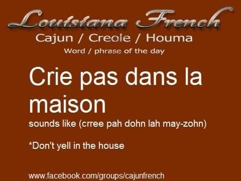 a poster with the words crie pass la maisonn and don't tell in