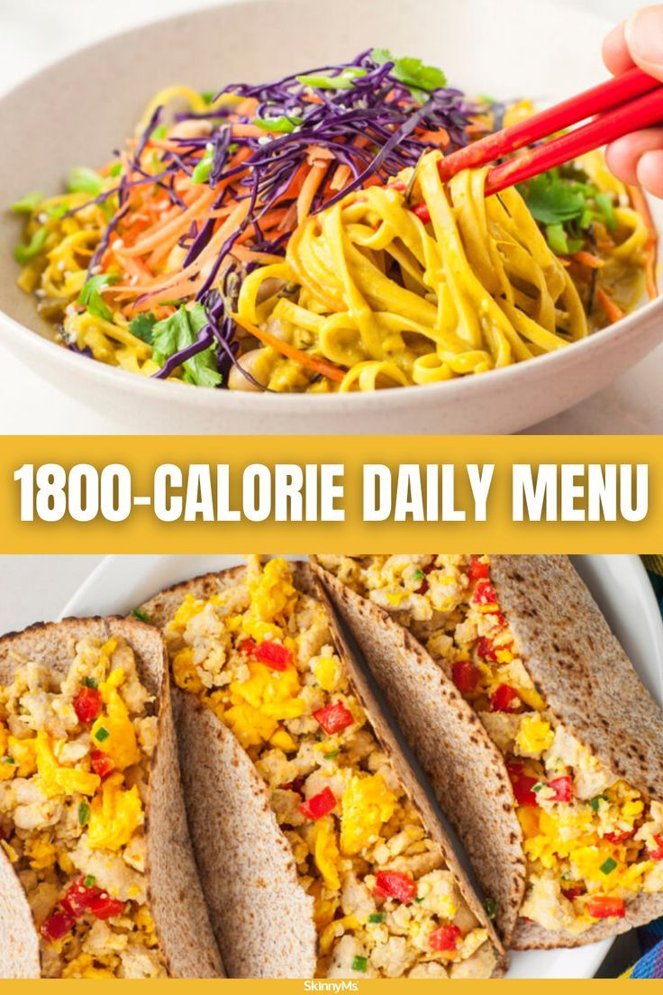 Keep your calories in check with this 1800-calorie daily menu. Nutrient Dense Diet, 1800 Calorie Diet, 1800 Calorie Meal Plan, 1200 Calorie Diet Menu, Bland Diet Recipes, Macro Meal Plan, Daily Meal Plan, 1200 Calorie, Calorie Meal Plan