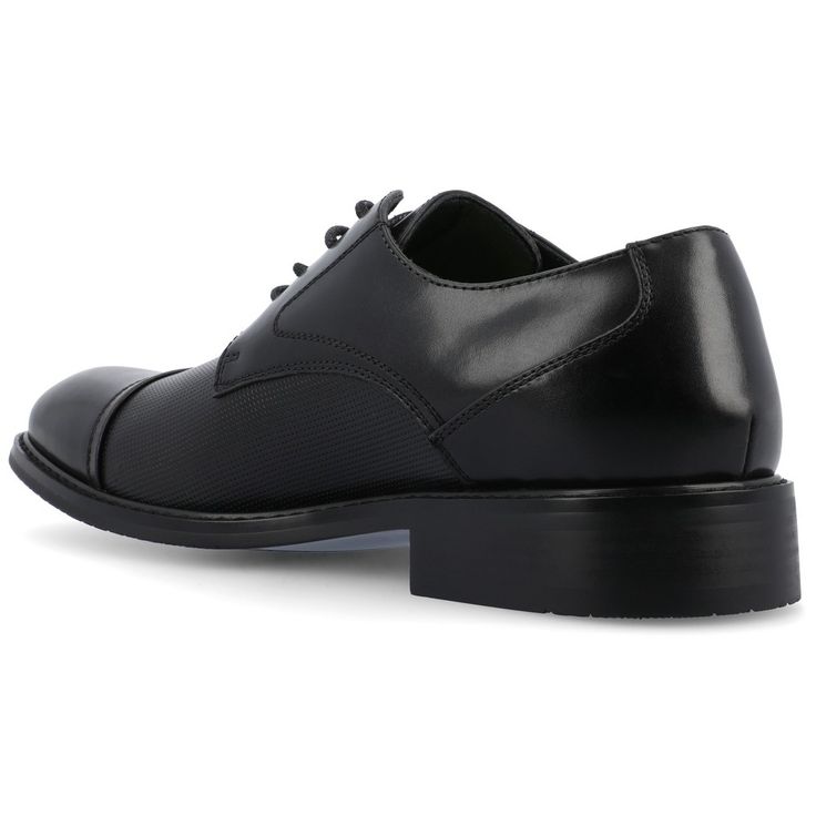 The Chandler dress shoe from Vance Co. combines sophistication and comfort with its 1-inch block heel, lace-up closure, and round toe design. Crafted from faux leather, this design offers a stylish and sleek option. The mesh lining, 6 mm Tru Comfort Foam™ footbed, and rubber outer sole ensure both breathability and comfort for a well-rounded and fashionable choice. Formal Fitted Synthetic Oxfords, Elegant Synthetic Lace-up Oxfords, Formal Synthetic Lace-up Shoes With Plain Toe, Elegant Synthetic Lace-up Shoes With Closed Toe, Fitted Synthetic Oxfords For Workwear, Synthetic Lace-up Oxfords For Office, Fitted Synthetic Oxfords For Spring, Classic Synthetic Lace-up Oxfords, Synthetic Lace-up Office Oxfords