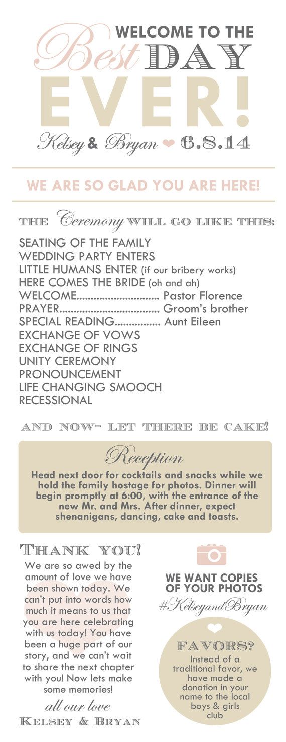 a flyer for a wedding with an image of the bride and grooms names on it