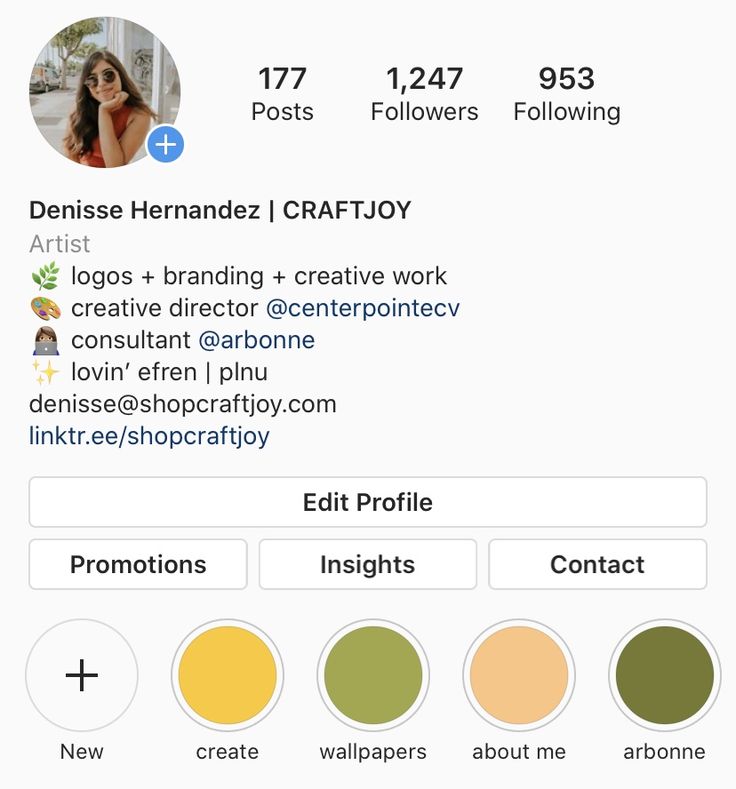 an iphone screenshot showing the profile of a woman on her social page, with different colors