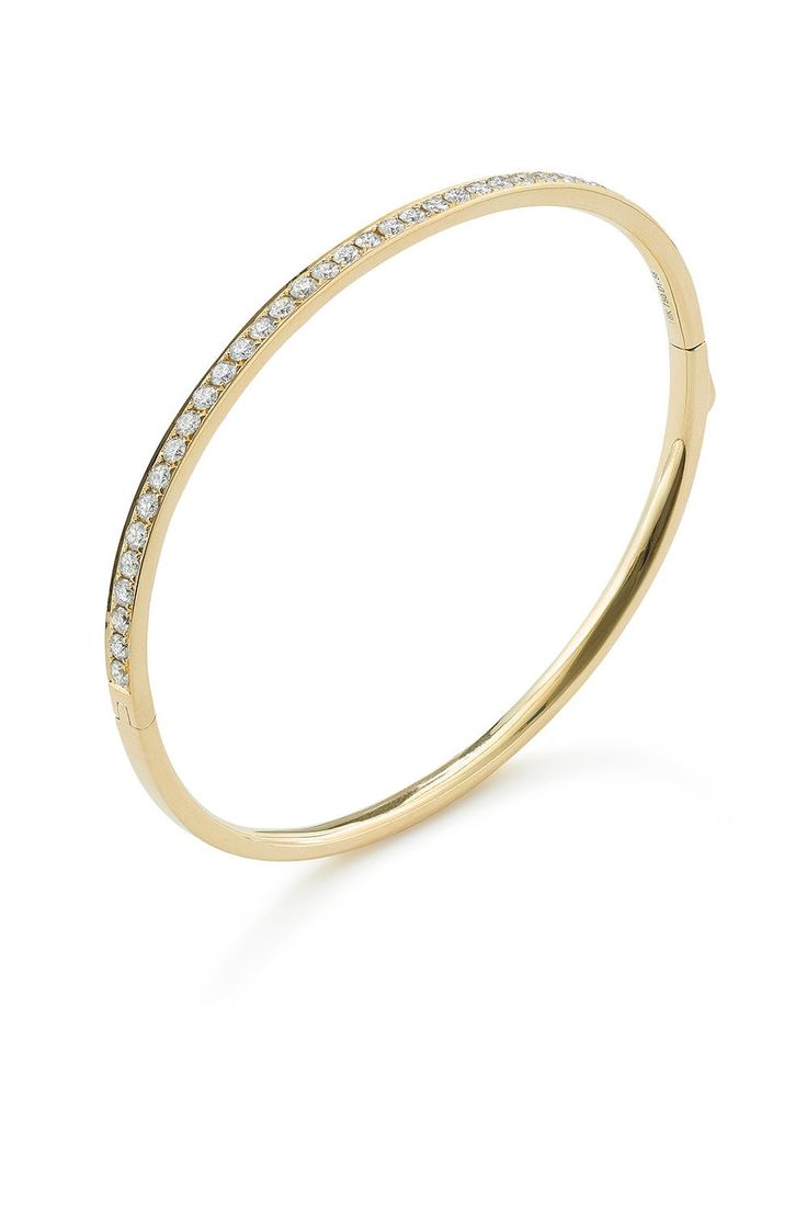 ROBINSON PELHAM-Uno Diamond Bangle - Yellow Gold-YELLOW GOLD Timeless Gold Bangle With Brilliant Cut, Yellow Gold Diamond Bangle With Brilliant Cut, Classic Hand Set Yellow Gold Bangle, Classic Yellow Gold Bangle With Brilliant Cut, Diamond Yellow Gold Bangle With 17 Jewels, Fine Jewelry Yellow Gold Bangle With Brilliant Cut, Luxury Round Bangle With Channel Set, Yellow Gold Tennis Bangle Bracelet With Brilliant Cut, 14k Gold Bangle With Brilliant Cut