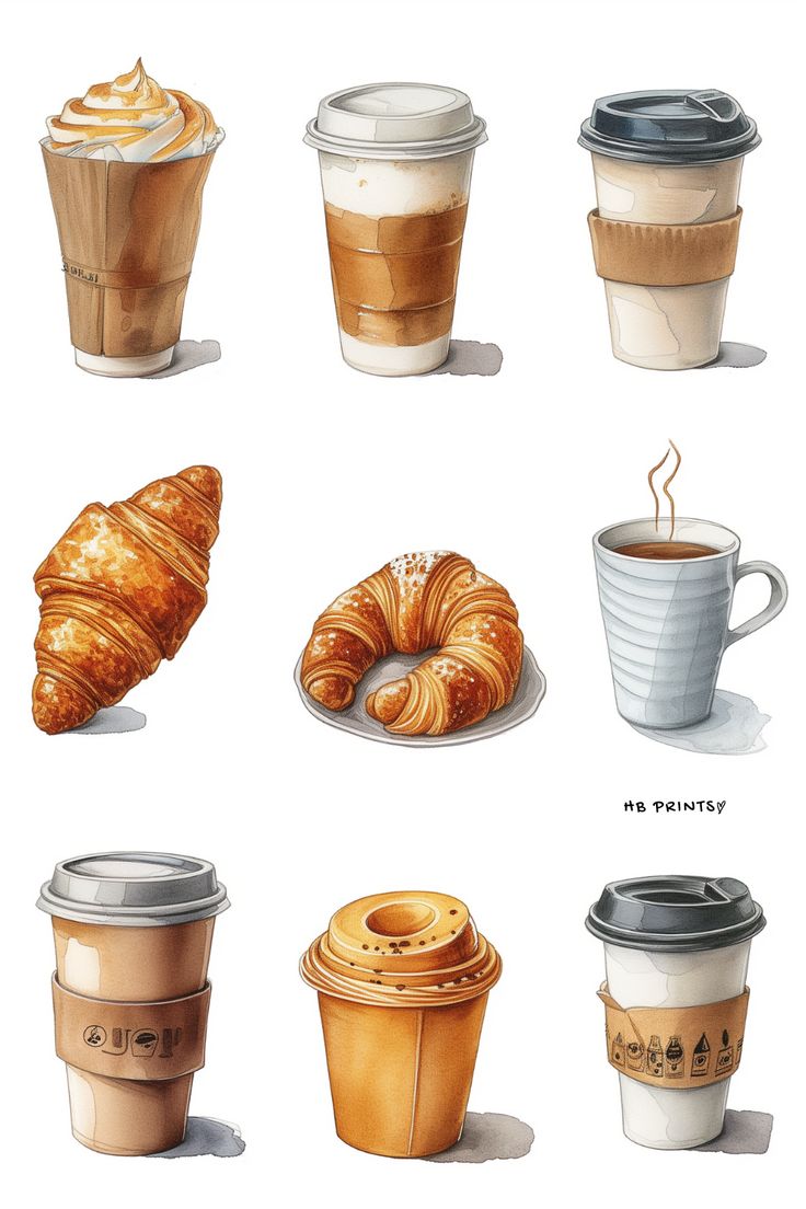 there are many different types of coffees and pastries