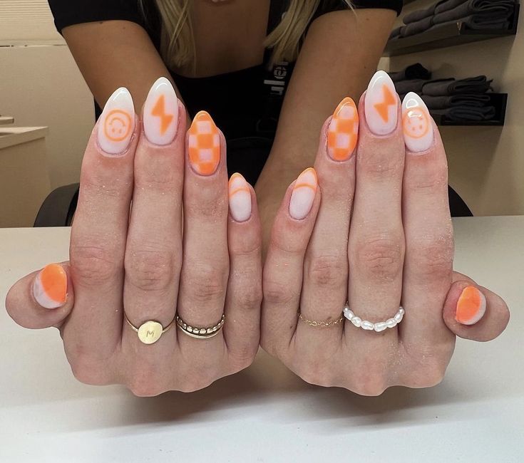 Tennessee Nails, Rodeo Nails, Checkered Nails, Teen Nails, Western Nails, Chic Autumn, Simple Gel Nails, Summery Nails, Cute Gel Nails