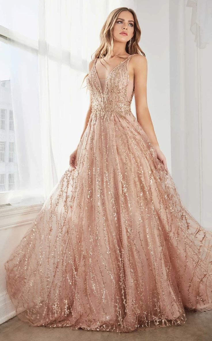 Cinderella Divine C32 Dress | NewYorkDress.com Online Store Long Ball Dresses, Rose Gown, Glitters Skirt, Cinderella Divine, Long Formal Gowns, Red Bridesmaids, Lace Ball Gowns, Prom Long, Lace Print