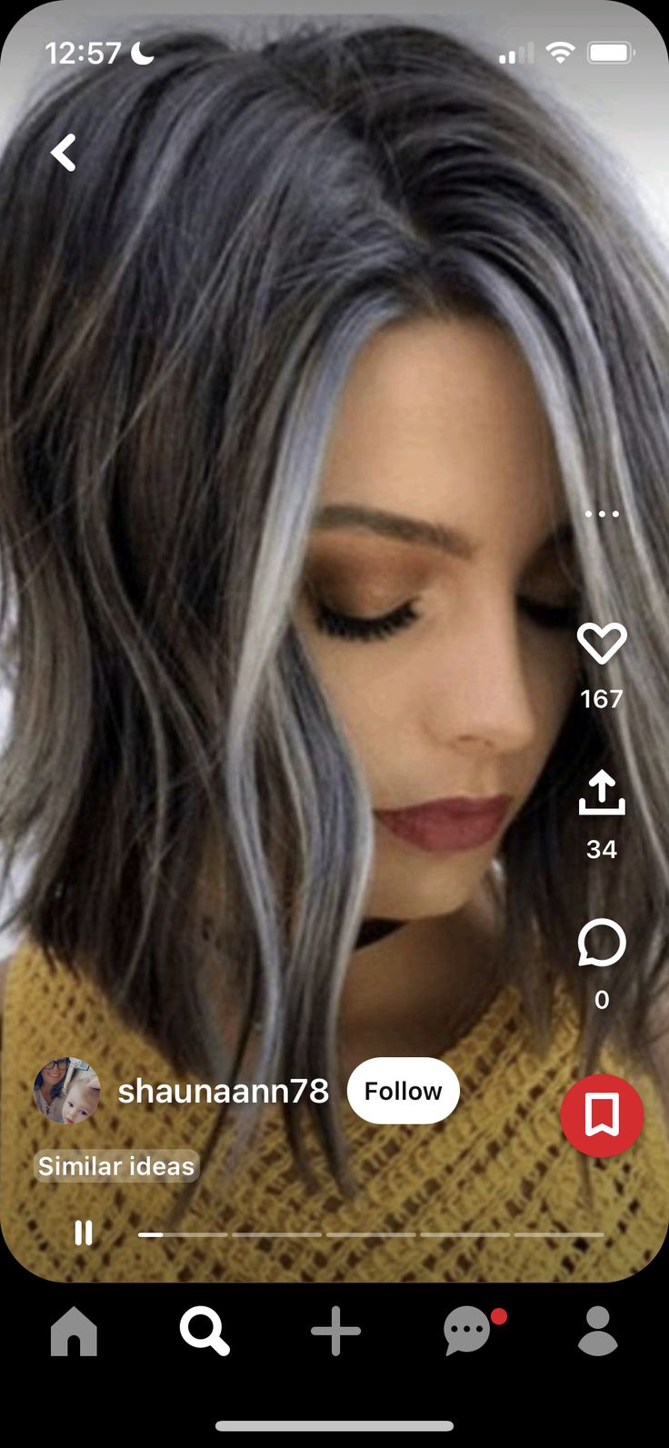 Low Maintenance Hair Color Brunette With Gray, Grey Cover Up For Dark Hair, Brunette Gray Transition, Dark Brunette Gray Blending, Color To Hide Gray Hair, Grey Hair Camouflage, Chrome Hair Color, Grombre Transition Brunette, Grey Money Piece Hair