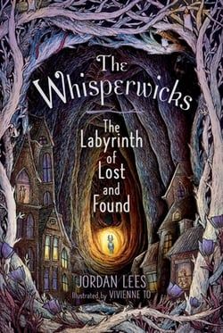 the book cover for the whisperingwicks, which features an image of a creepy house in