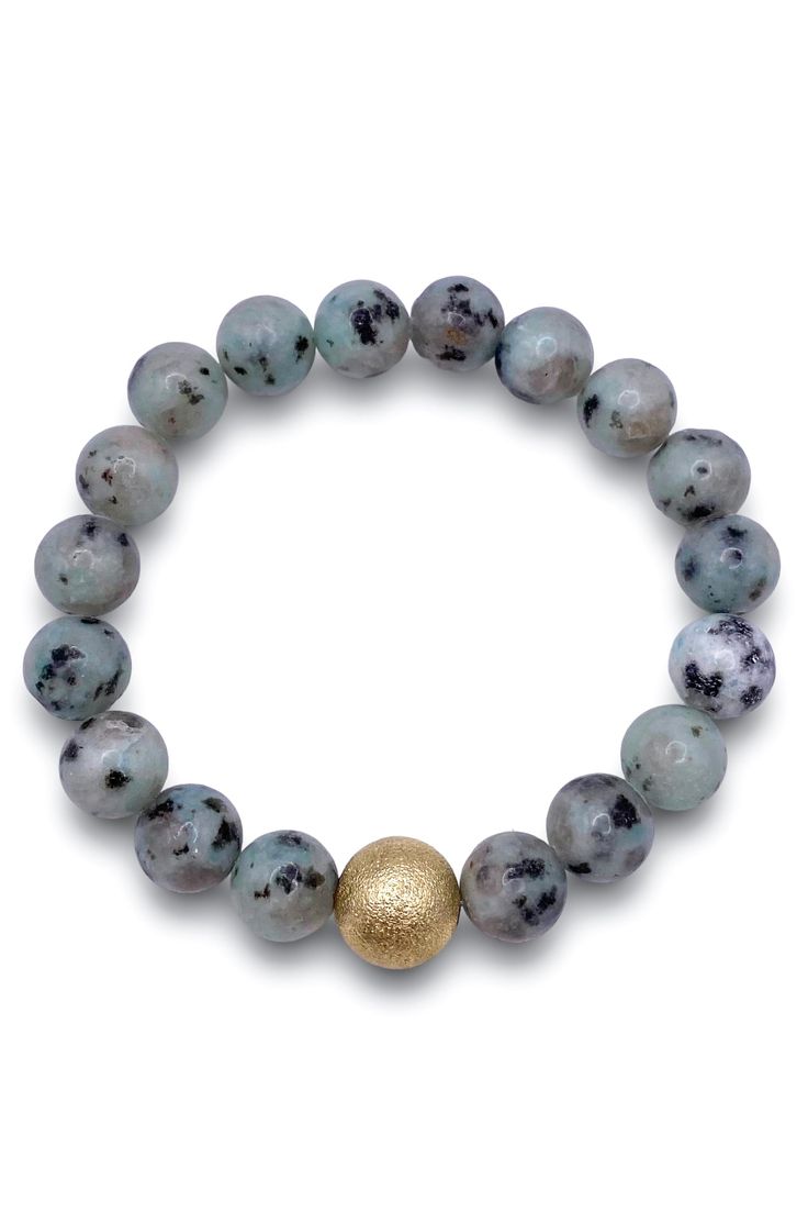 Upgrade your style with our So Joyful Bracelet. This beaded bracelet features elegant Stone Balls and a touch of luxury with a gold ball detail. Perfect for adding a pop of sophistication to any outfit. Elevate your look with this stunning accessory. Each Sold Separately Diameter: 2.25" Luxury Modern Beaded Bracelets With Round Beads, Strand Bracelet, Beaded Bracelets, Stone, Gold