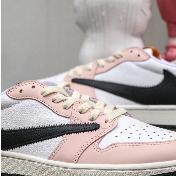 This Travis Scott Pink Custom Air Jordan 1 is a must-have for sneaker fans. Featuring an iconic silhouette, a bright pink colorway and unique Travis Scott branding, these shoes are perfect for making a statement. Durable and comfortable, these shoes are sure to be a long-term favorite. - Exactly as shown in the pictures. - Brand New & Authentic. 💯 - Hand Painted with attention to detail. 👨‍🎨 - Waterproof and Flexible. ❤️ - Unisex model. Please refer to the Size Chart. - Free Worldwide Shipping. ✈︎ Pink Sneakers With Contrast Sole For Streetwear, Low-top Jordan Shoes With Rubber Waffle Outsoles For Streetwear, Sporty Pink High-top Sneakers With Rubber Waffle Outsoles, Pink Sporty High-top Sneakers With Rubber Waffle Outsoles, Pink Low-top Basketball Shoes For Streetwear, Pink Sneakers For Streetwear With Laces, Pink Lace-up Basketball Shoes With Contrast Sole, Pink Low-top Basketball Shoes With Contrast Sole, Pink Custom Sneakers With Contrast Sole