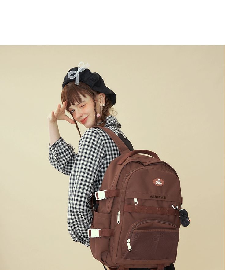 Casual Brown Backpack For Students, Trendy Outdoor Backpack, Trendy Portable Backpack For Outdoor, Trendy Portable Outdoor Backpack, Brown Portable Backpack For School, Casual Brown Backpack, Casual Brown Portable Backpack, Trendy Backpack For Outdoor Activities, Trendy Backpack For Outdoor And Back To School