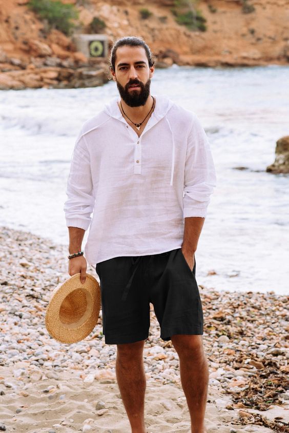 175-80k 2xx select captain and arms seem to be a little short for summer so just go Trendy Mens Fashion Summer, Summer Looks For Men, Mens Travel Style, Mens Vacation Outfits, Linen Garments, Mens Linen Shorts, Hot Summer Outfits, Short Blanc, Wrinkled Clothes