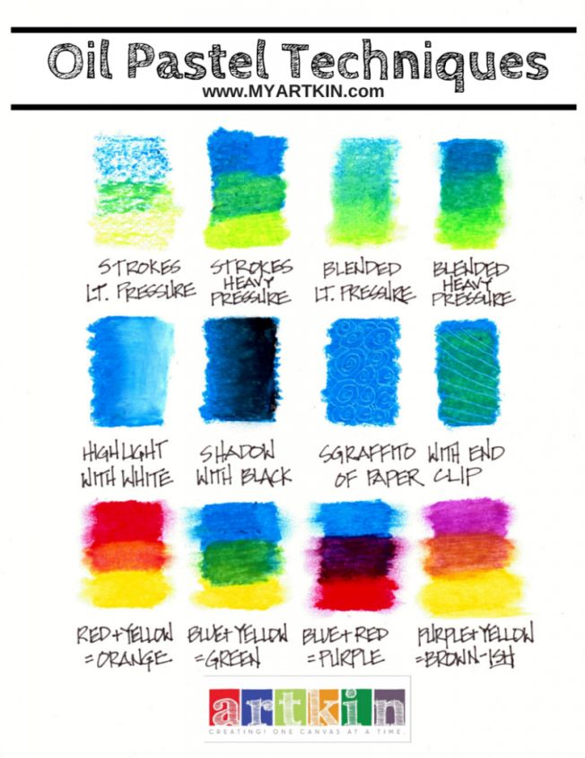 the different colors of oil pastel techniques