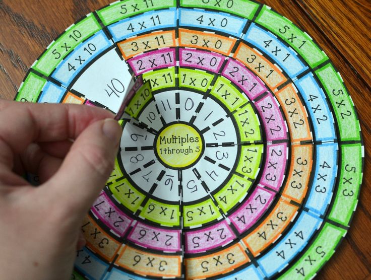 a hand is pointing at a colorful wheel of numbers on a wooden table with other items around it