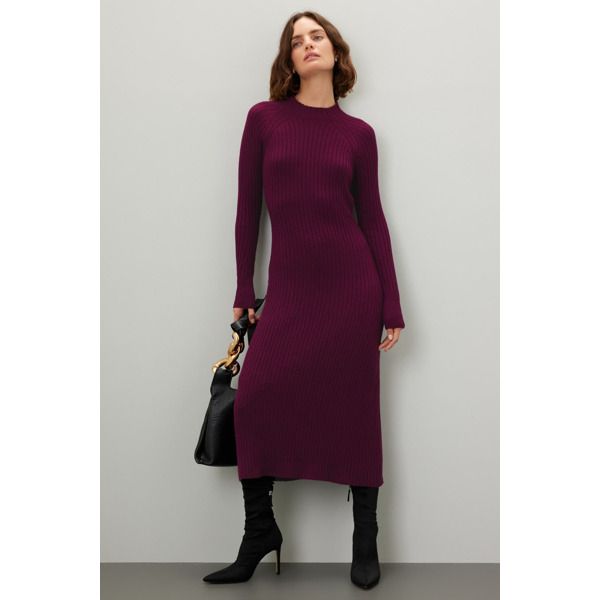 Red knit (40% Polyester, 20% Acrylic, 20% Nylon, 20% Wool). Sweater sheath. Long sleeves. Mock neck. Pull on. Imported. Turtleneck Stretch Midi Dress For Work, Stretch Turtleneck Midi Dress For Work, Turtleneck Midi Dress For Workwear, Chic Stretch Sweater Dress For Work, Stretch Midi Sweater Dress For Work, Stretch Midi Length Sweater Dress For Work, Fitted Crew Neck Midi Dress For Fall, Knit Midi Dress For Work, Stretch Sheath Midi Dress For Fall