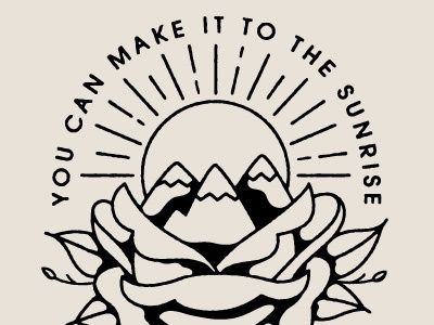 a black and white logo with the words you can make it to the sun rise