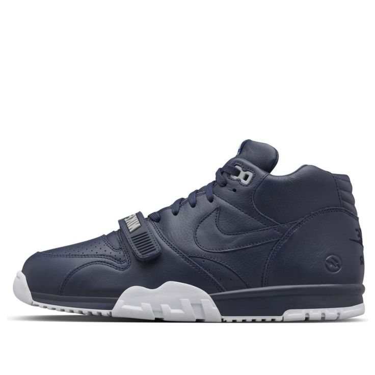 Nike Air Trainer 1 Mid SP Fragment - Navy Training Shoes/Sneakers Nike Air Trainer 1, Navy Training, Nike Air Trainer, Black Basketball Shoes, Bo Jackson, Fashion Performance, Sports Footwear, Stylish Sneakers, Training Shoes