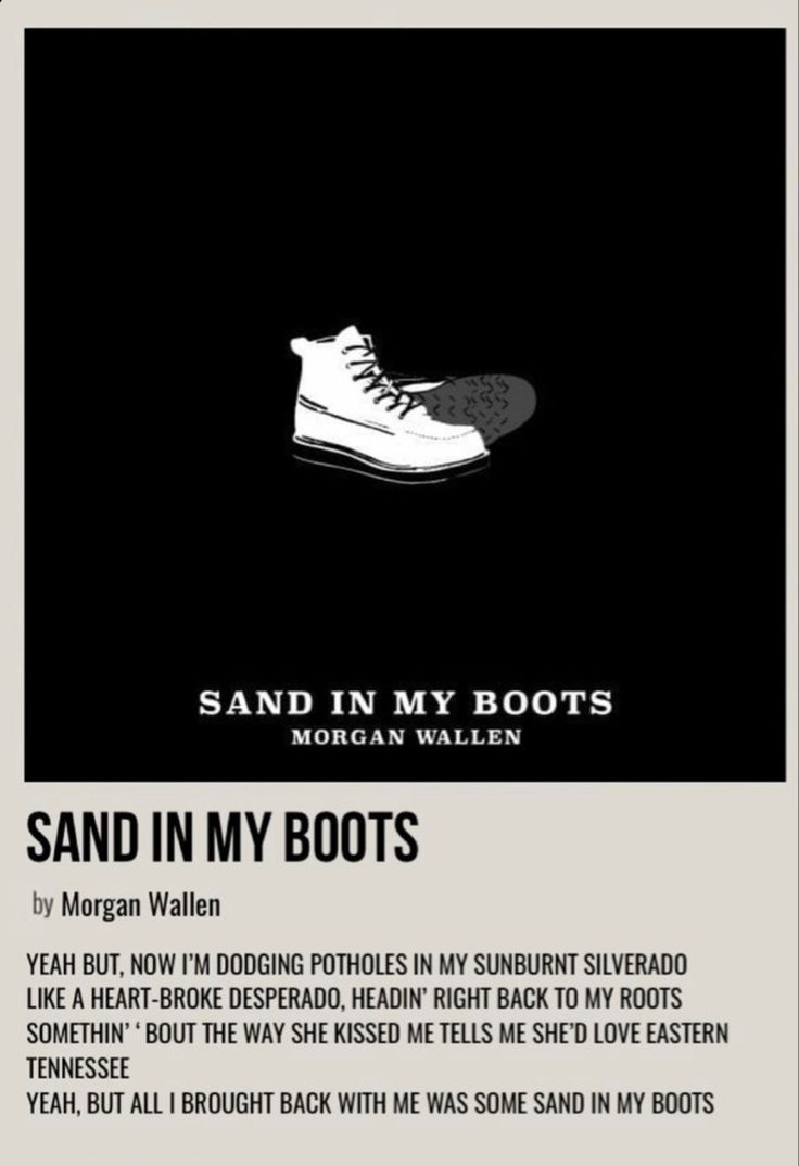 an advertisement for sand in my boots