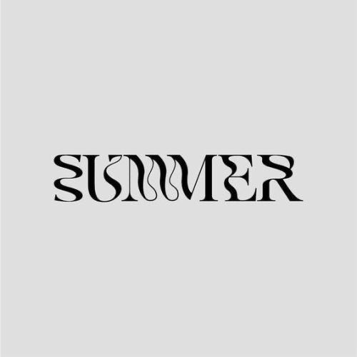 the word summer written in black ink on a gray background