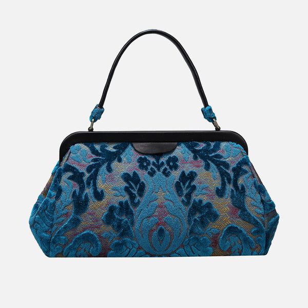 Burnout Velvet Aqua Blue Top Handle Purse Victorian Purses, Large Crossbody Purse, Large Travel Bag, Work Tote Bag, Burnout Velvet, Garden Crafts Diy, Mens Travel Bag, Dream Style, Fashion Styling