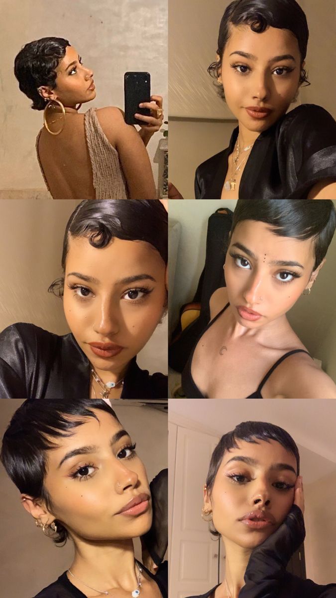 Baddie Hairstyles For Short Hair, Finger Waves Short Hair, Trendy Short Hairstyles, Natural Hair Short Cuts, Really Short Hair, Spiky Hair, Short Hair Pixie Cuts, Short Sassy Hair, Sassy Hair