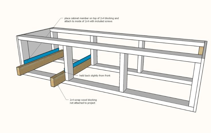 the plans for a built in desk with drawers and shelves on each side are shown