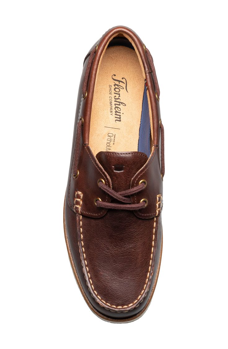 Finely textured leather elevates a handsome boat shoe with high-rebound OrthoLite cushioning and a durable EVA sole for all-day comfort. Style Name:Florsheim Atlantic Boat Shoe (Men). Style Number: 6119987. Leather Boat Shoes With Branded Insole, Leather Boat Shoes With Cushioned Footbed, Classic Boat Shoes With Ortholite Insole And Round Toe, Leather Low-top Boat Shoes With Ortholite Insole, Leather Moc Toe Boat Shoes With Cushioned Footbed, Leather Boat Shoes With Removable Insole, Leather Low-top Boat Shoes With Cushioned Footbed, Shoe Men, Boat Shoe