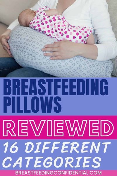 a woman holding a baby in her arms with the words breastfeeding pillows reviewed