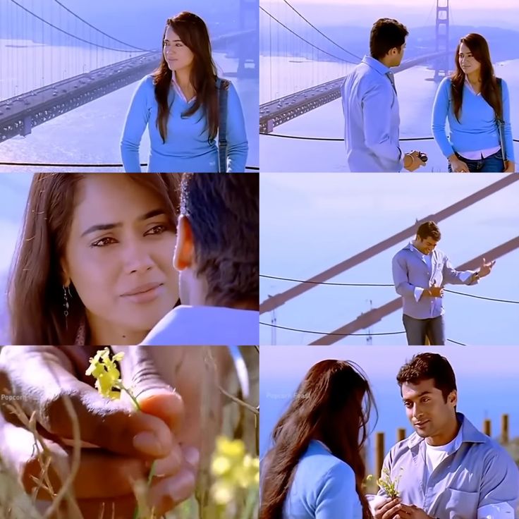 two people standing in front of the golden gate bridge and one person holding a flower