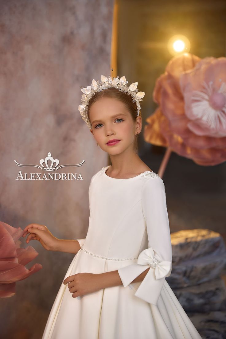 3720 | alexandrina Designer First Communion Dresses, Flower Girl Gown, First Communion Party, First Communion Dress, First Communion Dresses, Christening Dress, Gowns For Girls, Communion Dresses, Floor Length Skirt