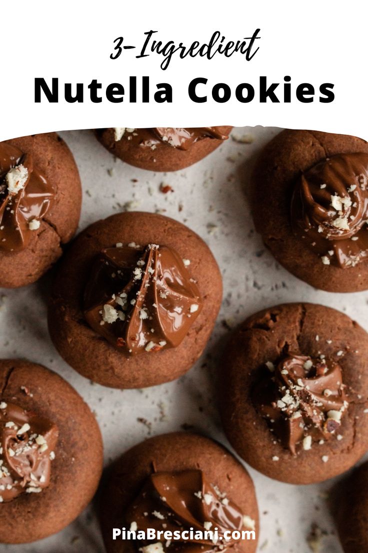 chocolate nutella cookies with the title overlay